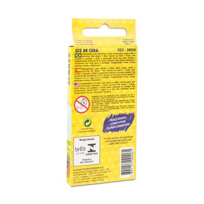Giz De Cera Redondo 6 Cores Acrilex
