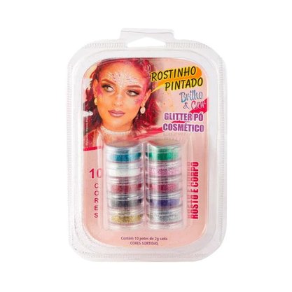 Glitter Facial E Corpo Kit 10 Cores Rostinho Pintado