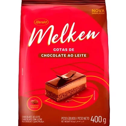 Gotas De Chocolate Ao Leite 400G Melken Harald