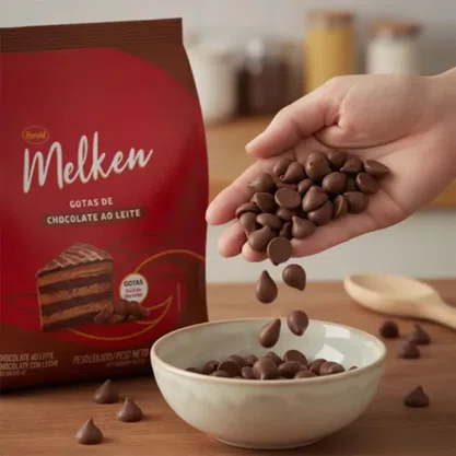 Gotas De Chocolate Ao Leite 400G Melken Harald