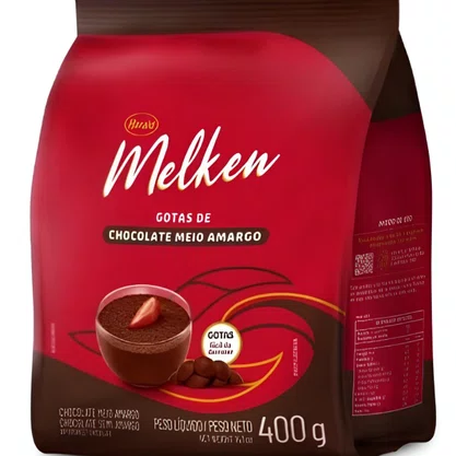 Gotas De Chocolate Meio Amargo 400G Melken Harald
