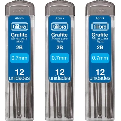 Grafite 0.7mm 2B com 12 Unidades Tilibra