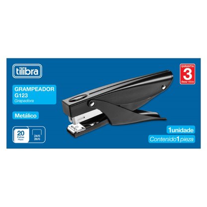 Grampeador Alicate Metálico 20fls G 123 Preto Tilibra