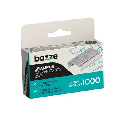 Grampos para Grampeador Galvanizado 1000 Unidades 26/6 Bazze