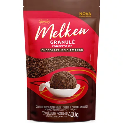 Granulé Chocolate Meio Amargo Granulado 400g Melken Harald