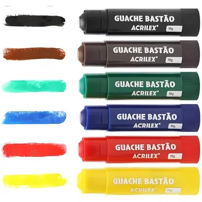 Guache Bastão 10ml 06 Cores Acrilex
