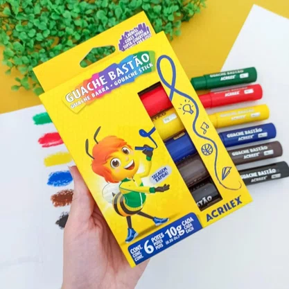 Guache Bastão 10ml 06 Cores Acrilex