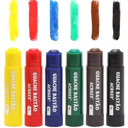Guache Bastão 10ml 06 Cores Metálico Acrilex