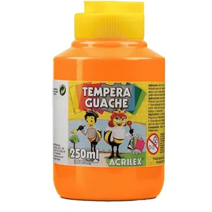 Guache Laranja 250ml Acrilex