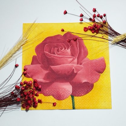 Guardanapo Estampado Rosa Vermelha C/ 20 Un Regina