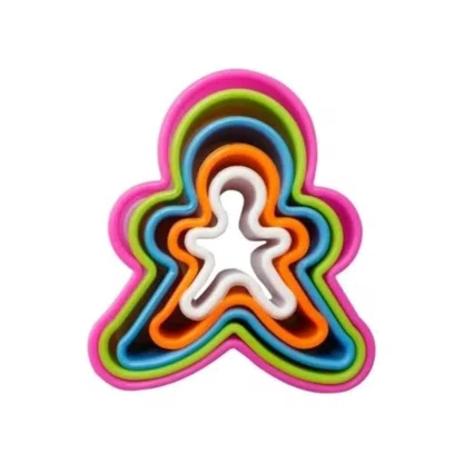 Jogo Cortador Boneco Gengibre 5 Unidades Silverplastic