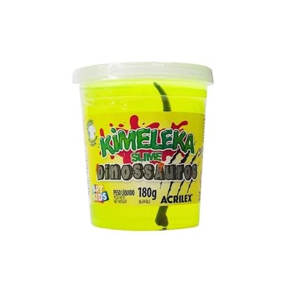 Kimeleka Slime 180g Amarelo Dinossauros Acrilex