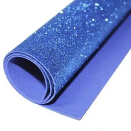 Kit 05 Cartolinas EVA com Glitter Azul Escuro Seller