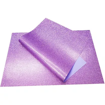 Kit 05 Cartolinas EVA com Glitter Lilás Seller