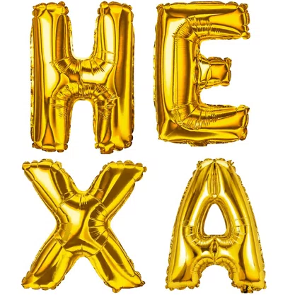 Kit Bexiga Metalizada Ouro Hexa