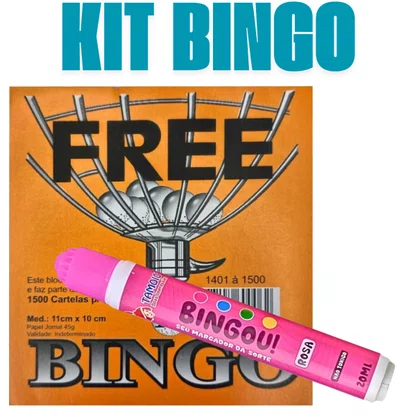 Kit Bingo Cartela + Marcador Rosa Tamoio
