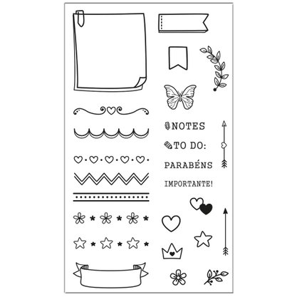 Kit Carimbos Transparente Planner Tilibra