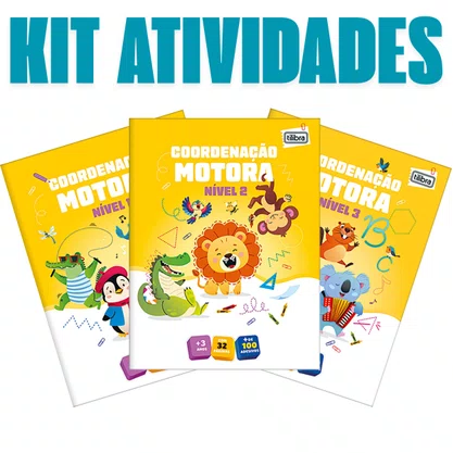 Kit Cartilhas Coordenação Motora Níveis 1, 2 e 3 (+3 Anos) Tilibra