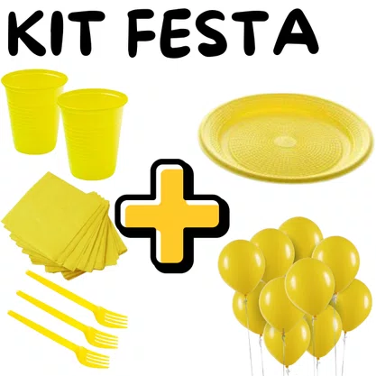 Kit de Festa Embalagens Amarelo