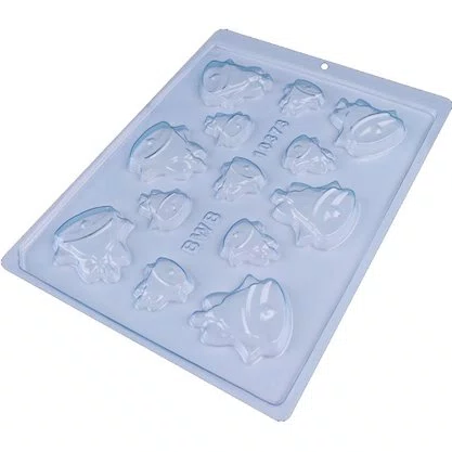Kit de Formas Acetato Apliques Sinos Cód.10373 com 05 Unidades BWB