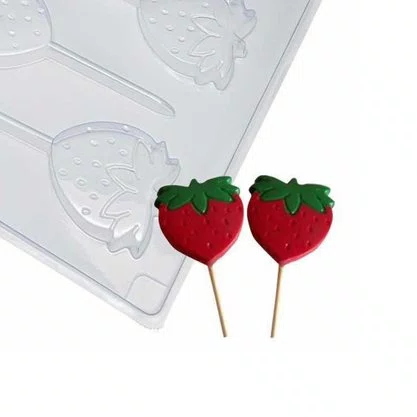 Kit de Formas Acetato Pirulitos Morangos Cód.156 com 05 Unidades BWB