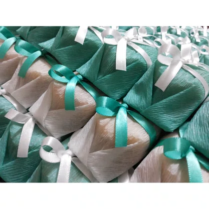 Kit Embalagem Bem Casado Verde Aqua Ultrafest C/ 40 Unidades