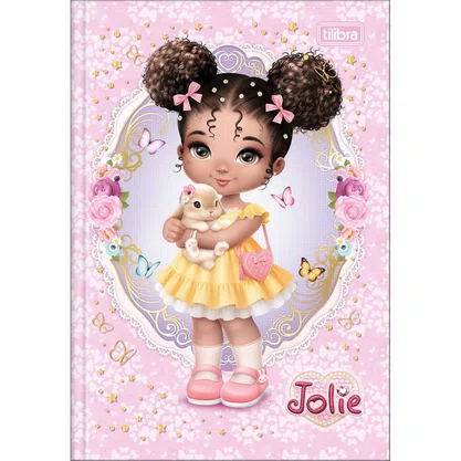 Kit Escolar Cadernos + Lápis + Borracha Rosa Jolie Tilibra