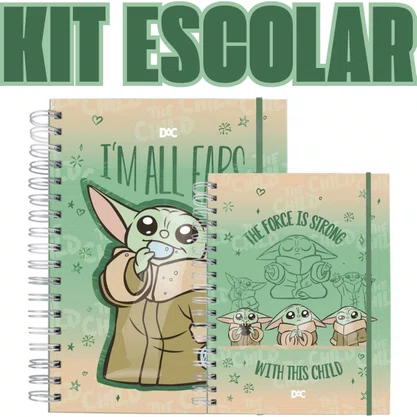Kit Escolar Cadernos Smart Star Wars Mandalorian DAC