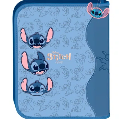 Kit Escolar Stitch Fichário + Estojo Pelúcia DAC
