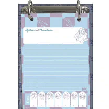 Kit Escolar Stitch Mini Fichário + Refil DAC