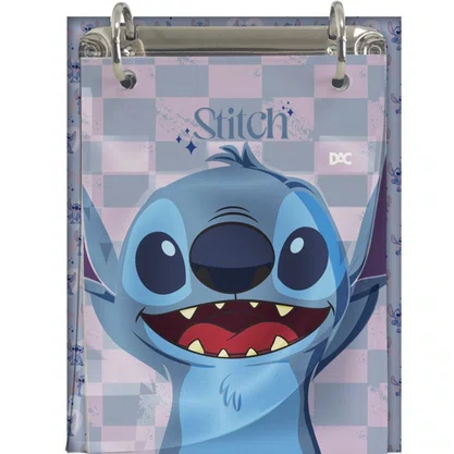 Kit Escolar Stitch Mini Fichário + Refil DAC