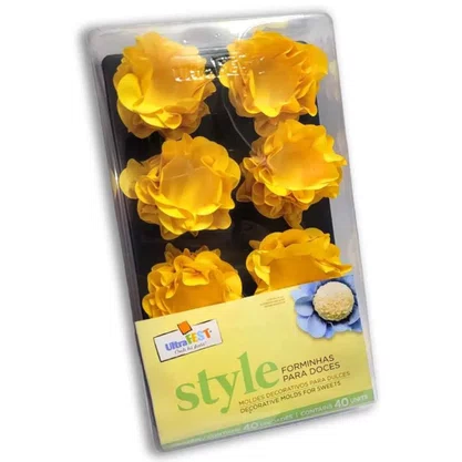 Kit Forminha para Doces Style Amarelo C/ 80 Unidades Ultrafest