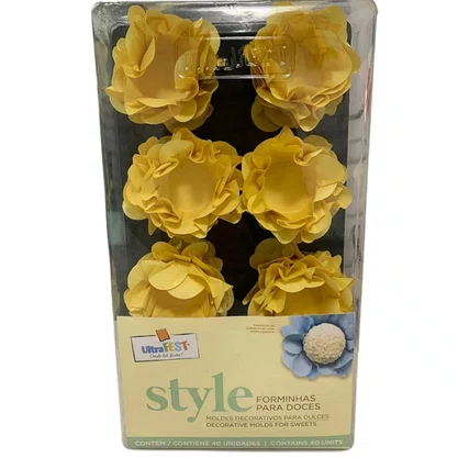 Kit Forminha para Doces Style Amarelo C/ 80 Unidades Ultrafest