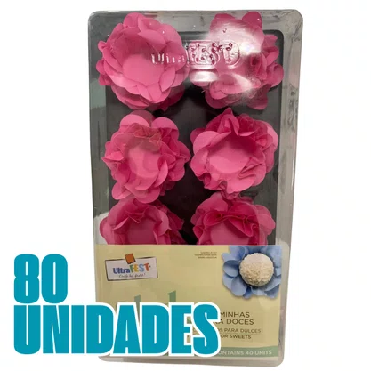 Kit Forminha para Doces Style Rosa Claro C/ 80 Unidades Ultrafest