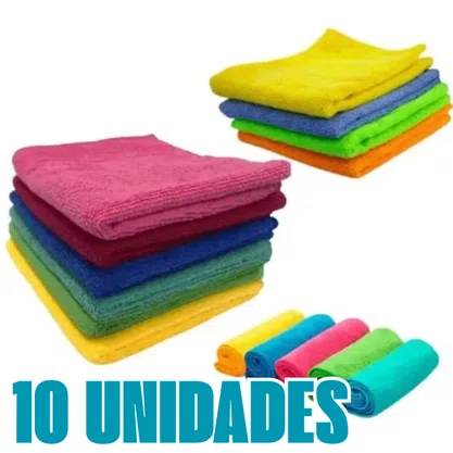 Kit Pano de Microfibra Cores Sortidas C/ 10 Unidades Chessed