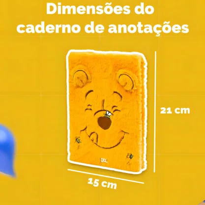 Kit Pooh Pelúcia Caderno e Organizador DAC