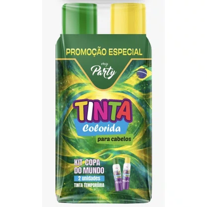 Kit Tinta de Cabelo Spray Verde e Amarelo 150ml Aeroflex