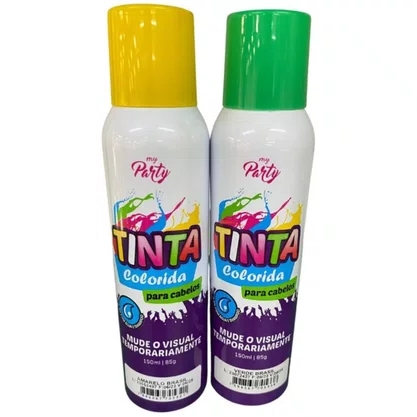 Kit Tinta de Cabelo Spray Verde e Amarelo 150ml Aeroflex