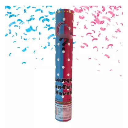 Lança Confete Chá Revelação Menina Rosa CRG Festas