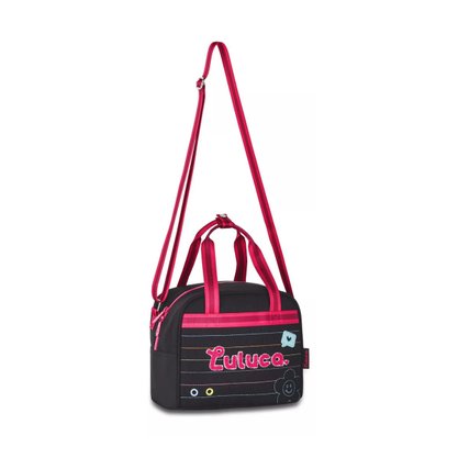 Lancheira Preta C/ Rosa Ref Lu24608 Luluca Clio