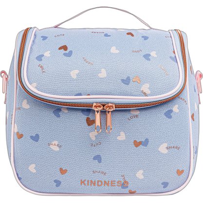 Lancheira Térmica Lilás e Corações Kindness Academié Tilibra