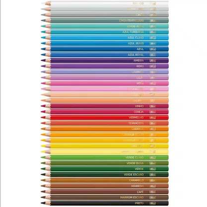 Lápis Cor 36 Cores Madeira Sextavado Tilibra