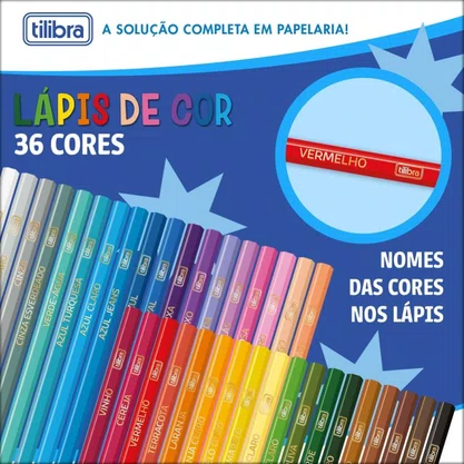 Lápis Cor 36 Cores Madeira Sextavado Tilibra