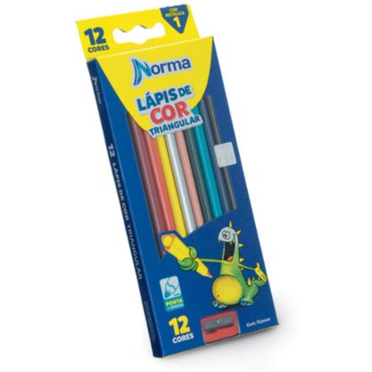 Lápis De Cor 12 Cores + Apontador Norma