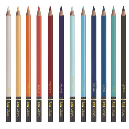 Lápis De Cor 12 Cores Boho Chic + Lápis 6B Vibes Tris