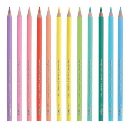 Lápis De Cor 12 Cores Tons Tropicais Mega Soft Color Tris