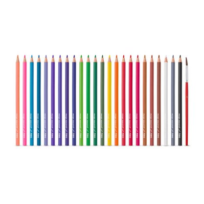 Lápis De Cor 24 Cores Aquarelável + Pincel + Apontador Tris