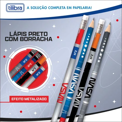 Lápis Grafite Nº2 Unidade Sortido NASA Tilibra