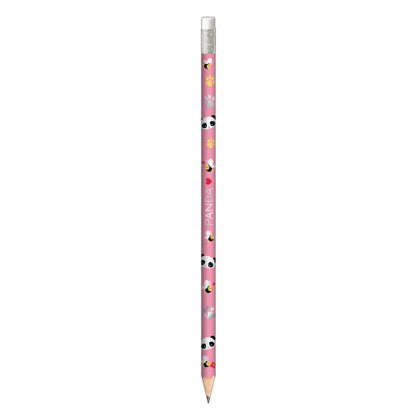 Lápis Grafite Preto Nº2 com Borracha Rosa Panda Tilibra