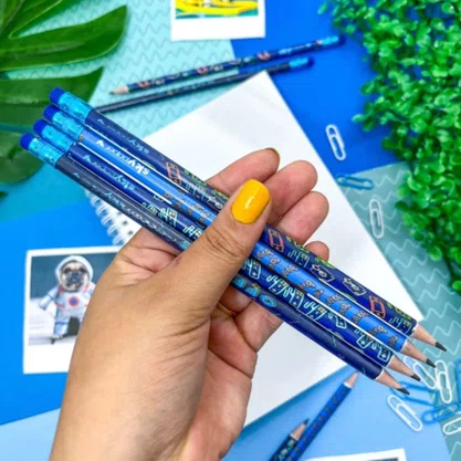 Lápis Preto com Borracha Unidade Sortida Games Skypaper